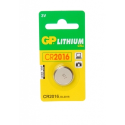 Элемент питания GP CR2016 (Lithium Cell, 3 В, дисковый, для автосигнализаций)